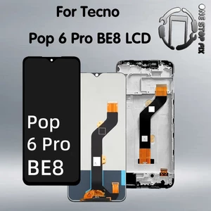 Dành cho Tecno Pop 6 Pro BE8 Màn hình LCD Bộ số hóa màn hình cảm ứng có khung lắp ráp