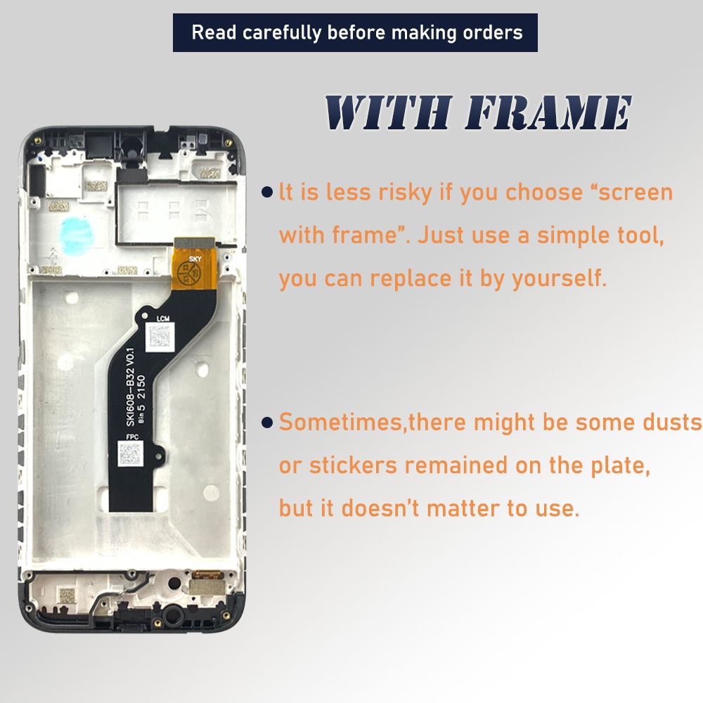 Dành Cho Tecno POP 6 Màn Hình LCD Màn Hình Cảm Ứng Lắp Ráp Bộ Số Hóa Cho POP6 BE7 Màn Hình LCD Bộ Phận Sửa Chữa