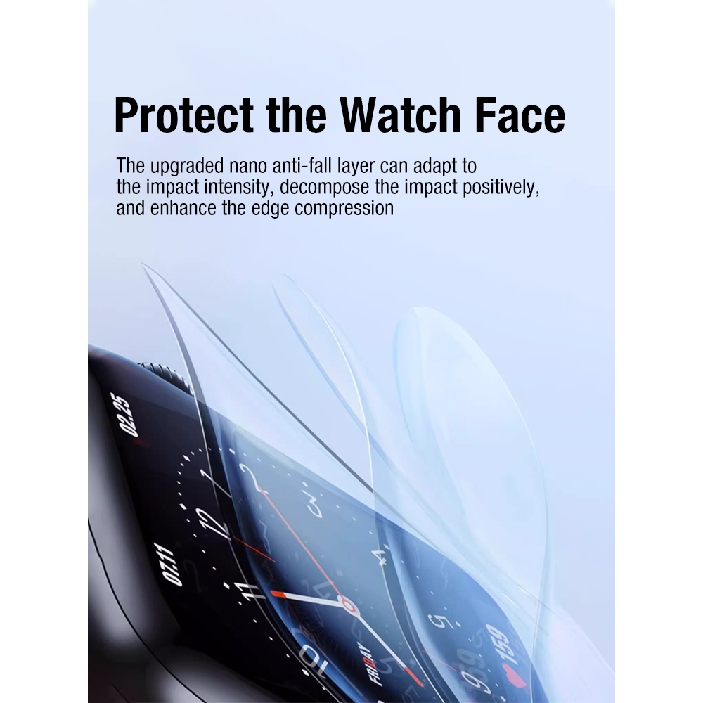 Phim mềm bằng gốm áp dụng màng mềm bảo vệ toàn màn hình Phim đồng hồ cho Apple Watch S11 S10 46mm 42mm Iwatch Band trong một giây