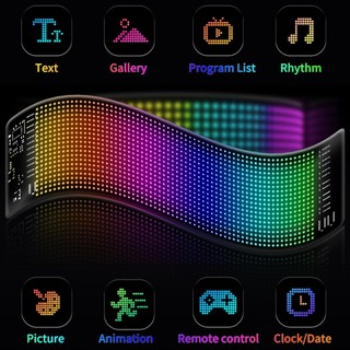 Rgb Linh Hoạt Màn Hình LED Bluetooth Có Thể Lập Trình Mềm Dây Đèn DIY Mặt nạ Mũ Quần Áo Túi Giày Từ Cuộn Ma Trận Màn Hình
