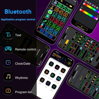 Rgb Linh Hoạt Màn Hình LED Bluetooth Có Thể Lập Trình Mềm Dây Đèn DIY Mặt nạ Mũ Quần Áo Túi Giày Từ Cuộn Ma Trận Màn Hình