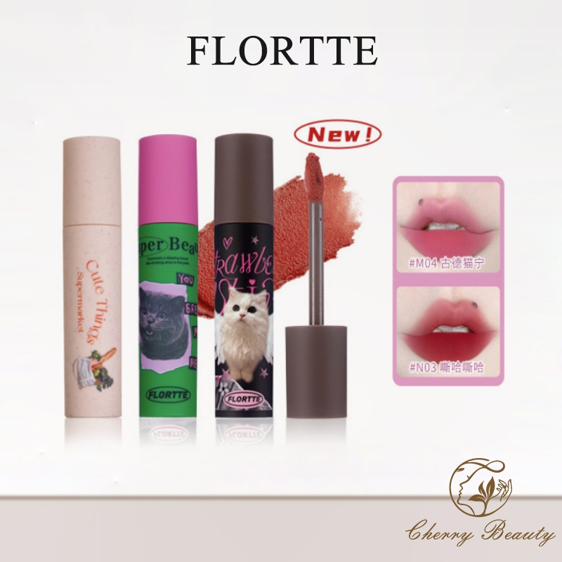 [Màu mới được liệt kê] FLORTTE Hoa Loria Lip Cream Matte Lip Glazed Môi ...