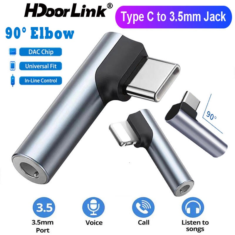 Ảnh Hdoorlink USB Type-C Sang 3.5 mm Jack Bộ Chuyển Đổi Âm Thanh Khuỷu Tay IOS Sang Tai Nghe Aux Jack Chuyển Đổi Cho Điện Thoại 1