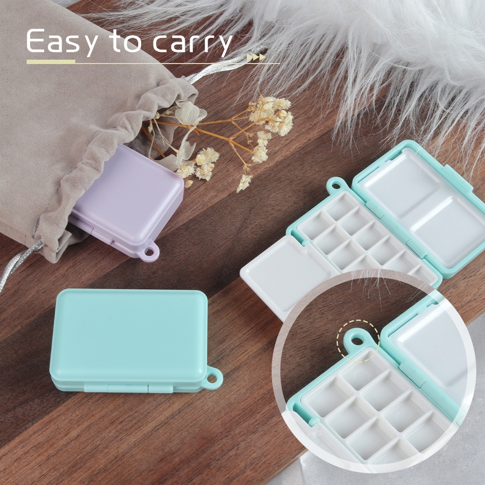 Ảnh Seamiart 1 Mini Di Động Du Lịch Nhựa Hộp Tranh Cho Sơn Màu Nước Đóng Gói 2 Màu Tùy Chọn 3