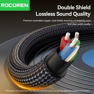 Rocoren 3.5mm Cáp Âm Thanh AUX Nam Đến Nam Âm Thanh Nguyên Chất Thưởng Thức Cho Điện Thoại Laptop Ô Tô Âm Thanh TV