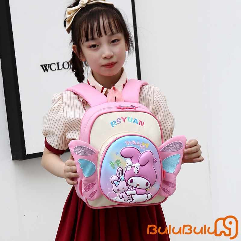 Ba lô mẫu giáo Bé trai Bé gái Hoạt hình Cánh công chúa nhẹ Ba lô đi học để đi du lịch, đi chơi 3-6 tuổi