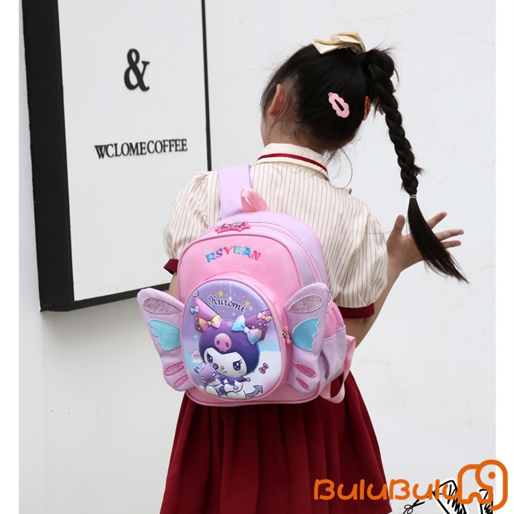 Ba lô mẫu giáo Bé trai Bé gái Hoạt hình Cánh công chúa nhẹ Ba lô đi học để đi du lịch, đi chơi 3-6 tuổi