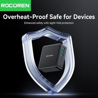 Rocoren 160W 3C + 3A Bộ sạc máy tính để bàn sạc nhanh PD QC.0 PPS SCP Sạc nhanh cho điện thoại, máy tính xách tay