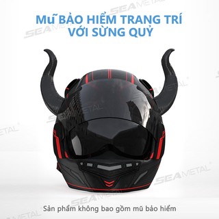 Sừng gắn mũ bảo hiểm SEAMETAL Mũ bảo hiểm Trang trí Sừng quỷ Siêu mát Xe máy Xe điện Mũ bảo hiểm Hút