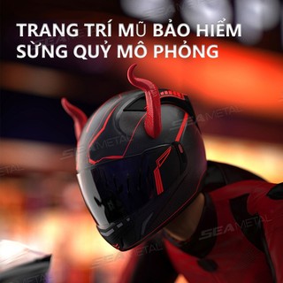 Sừng gắn mũ bảo hiểm SEAMETAL Mũ bảo hiểm Trang trí Sừng quỷ Siêu mát Xe máy Xe điện Mũ bảo hiểm Hút