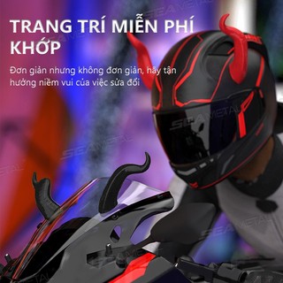 Sừng gắn mũ bảo hiểm SEAMETAL Mũ bảo hiểm Trang trí Sừng quỷ Siêu mát Xe máy Xe điện Mũ bảo hiểm Hút