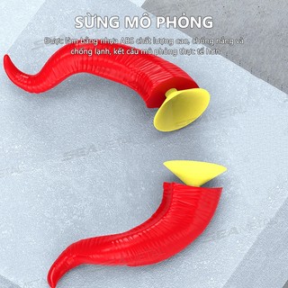 Sừng gắn mũ bảo hiểm SEAMETAL Mũ bảo hiểm Trang trí Sừng quỷ Siêu mát Xe máy Xe điện Mũ bảo hiểm Hút