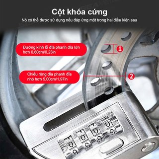 Khóa báo động xe máy SEAMETAL khoá phanh đĩa xe máy chống trộm chống cạy chống thấm nước và rỉ sét