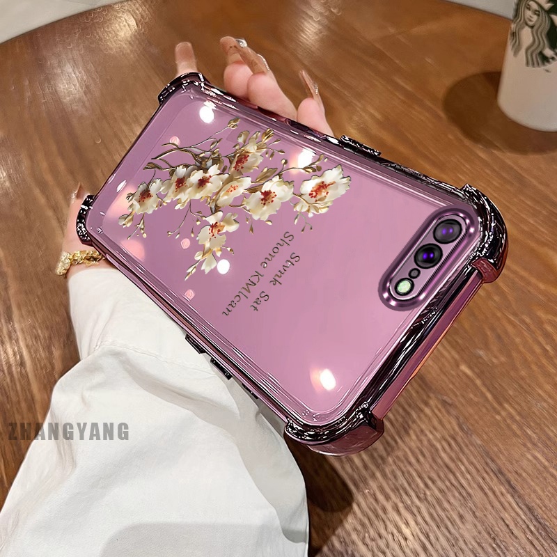 Ốp Lưng Cho iPhone 7 Plus iPhone 8 Plus Bốn Góc Chống Rơi Mạ Điện Ốp Lưng Điện Thoại Thẩm Mỹ Cây Nhánh Hoa Thiết Kế Mới TPU Silicon Mềm case