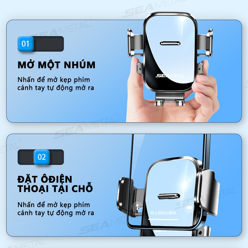 [Loại kẹp bảng điều khiển M4] Giá đỡ điện thoại trên ô tô SEAMETAL Bảng điều khiển trung tâm Giá đỡ điện thoại trên ô tô