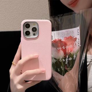 Ốp Điện Thoại Màu Trơn Cao Cấp Kết Cấu Da Mờ Sang Trọng Cho iPhone 16 15 14 13 12 11 Pro Max 14 15 16 Plus