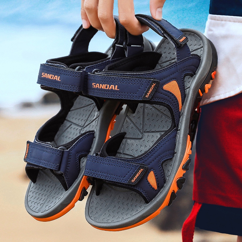 Xăng đan Đi Biển Nam Ngoài Trời Chống Thấm Nước Đi Bộ Đường Dài Sandal Da Velcro Dép Thể Thao Ngoài Trời Chống Trơn Trượt Giày Thường size Lớn 39-48
