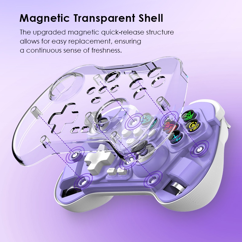 Bộ điều khiển trò chơi không dây Maoedge Dual Hall Tay cầm chơi Game Bluetooth có vỏ từ tính cho Nintendo Switch PC Android iOS Bộ điều khiển