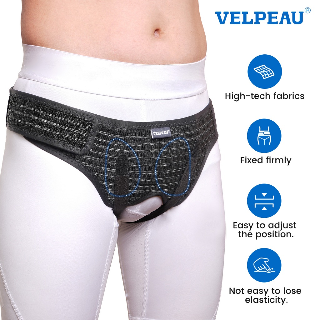 Ảnh Đai đeo phục hồi VELPEAU cải thiện tình trạng thoát vị hỗ trợ thể thao có 2 miếng đệm nén tháo rời được chuyên dụng 1