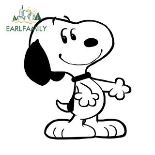 EARLFAMILY 13cm Hoạt Hình Snoopy Dán Xe Hơi Windows Cản Laptop Chống Thấm Nước Vinyl Decal Thích Hợp Cho Mọi Bề Mặt Sạch Bằng Và Mịn