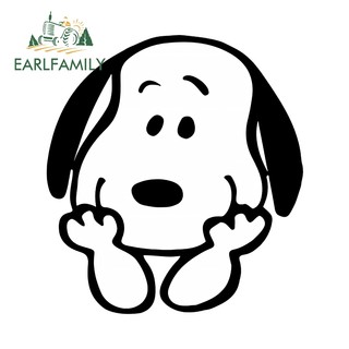 EARLFAMILY 13cm Hoạt Hình Snoopy Dán Xe Hơi Windows Cản Laptop Chống Thấm Nước Vinyl Decal Thích Hợp Cho Mọi Bề Mặt Sạch Bằng Và Mịn