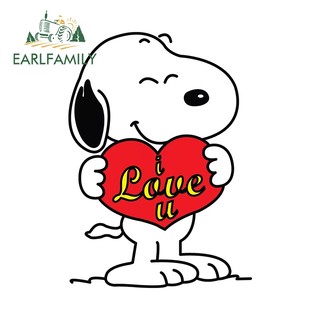 EARLFAMILY 13cm Hoạt Hình Snoopy Dán Xe Hơi Windows Cản Laptop Chống Thấm Nước Vinyl Decal Thích Hợp Cho Mọi Bề Mặt Sạch Bằng Và Mịn