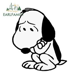 EARLFAMILY 13cm Hoạt Hình Snoopy Dán Xe Hơi Windows Cản Laptop Chống Thấm Nước Vinyl Decal Thích Hợp Cho Mọi Bề Mặt Sạch Bằng Và Mịn