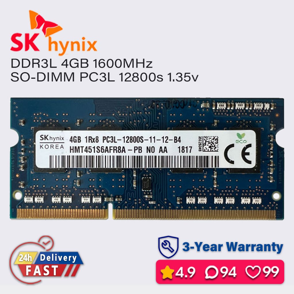 Sk hynix 8gb 4gb 1600mhz ddr3l ram laptop sodimm bộ nhớ pc3l 1.35v | Shopee  Việt Nam