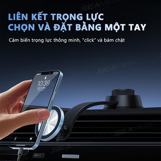 Giá đỡ điện thoại ô tô SEAMETAL hít nam châm từ tính, Xoay linh hoạt 360 độ thép không gỉ