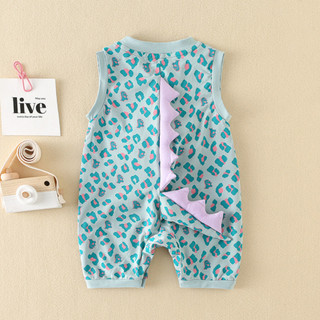 Áo liền quần Cotton cho bé sơ sinh - Onesie mềm một mảnh khủng long đáng yêu dành cho trẻ sơ sinh, Trang phục bộ đồ liền thân ấm cúng hoàn hảo (0-24 tháng)