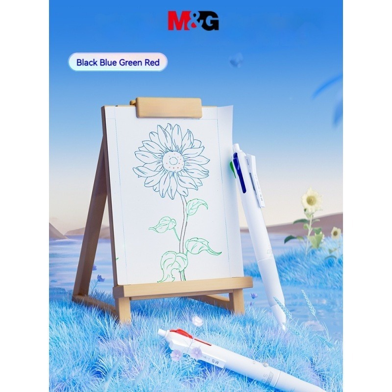 M&G Bút Bi Bấm 4 Màu 0.5mm 0.7mm, Bút Bi Nhiều Màu, Xanh Dương / Đỏ / Đen / Xanh Lá