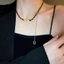 Vòng cổ choker da màu đen có đính đá và phần mở rộng lariat, phù hợp trang sức dự tiệc Y2K cổ điển