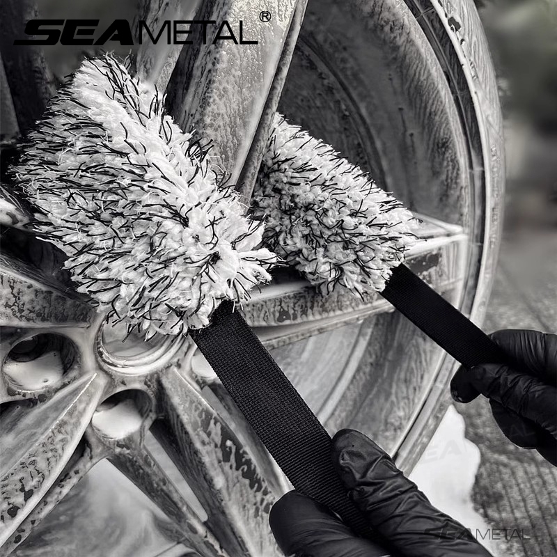 Bàn chải rửa xe SEAMETAL bàn chải làm sạch bánh xe Bàn chải bánh xe sợi nhỏ cọ chà rửa chi tiết ngóc ngách xe máy ô tô