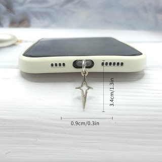 Điện Thoại Di Động Cắm Chống Bụi Hợp Kim Tự Làm Chìa Khóa Trái Tim Đào Và Ngôi Sao Rỗng Mặt Dây Chuyền Nhỏ Lỗ Điện Thoại Di Động Cắm Chống Bụi