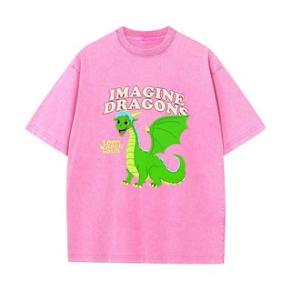Imagine Dragons Loom World Tour 2024 Vintage Giặt Áo Rock Band Áo Nam Nữ Chất Lượng Cao Cotton Tay Ngắn Áo