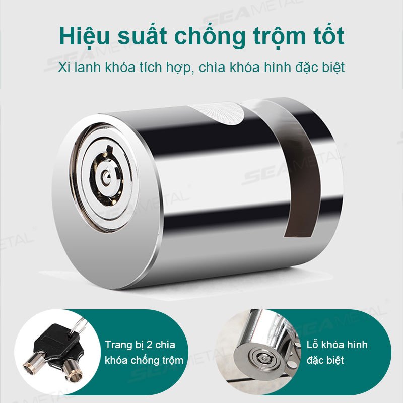 Khóa Phanh Đĩa Chống Trộm Xe Đạp SEAMETAL Xe Máy Thép Đúc Nguyên Khối Nhỏ Gọn Tiện Lợi