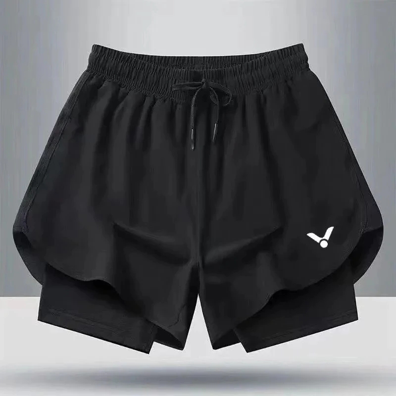 Quần short cầu lông mới của Victor dành cho nam và nữ, khô nhanh, thấm mồ hôi, tập thể dục, chạy bộ, tập luyện, quần short thể thao hai lớp
