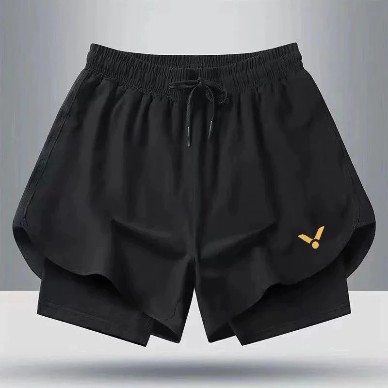 Quần short cầu lông mới của Victor dành cho nam và nữ, khô nhanh, thấm mồ hôi, tập thể dục, chạy bộ, tập luyện, quần short thể thao hai lớp