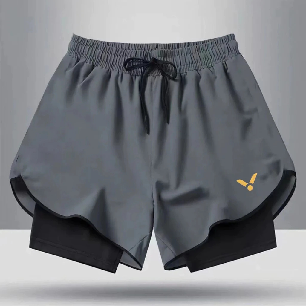 Quần short cầu lông mới của Victor dành cho nam và nữ, khô nhanh, thấm mồ hôi, tập thể dục, chạy bộ, tập luyện, quần short thể thao hai lớp