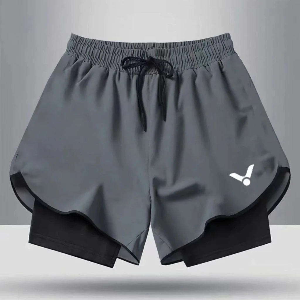 Quần short cầu lông mới của Victor dành cho nam và nữ, khô nhanh, thấm mồ hôi, tập thể dục, chạy bộ, tập luyện, quần short thể thao hai lớp