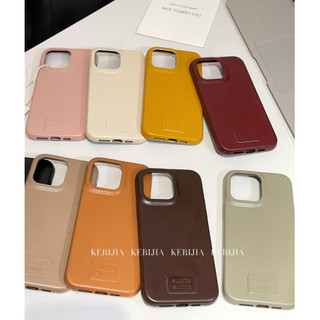 Ốp điện thoại da cứng màu nâu sô cô la cổ điển Ins Hàn Quốc cho iPhone 17Promax 16Promax 13 14 15 Pro Max Chống sốc Bảo vệ toàn diện Vỏ bọc di động cô gái trơn
