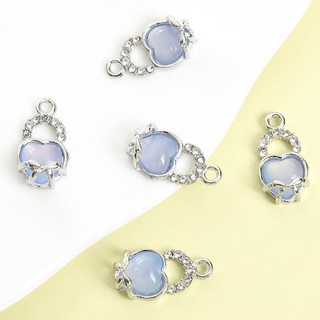 10 Chiếc 6 Màu Sắc Quyến Rũ Thủy Tinh Hình Trái Tim Có Nơ Chi Tiết Vòng Cổ Đa Năng Thời Trang Vòng Tay Bông Tai DIY Nhỏ Gọn Hợp Kim Tinh Tế Mặt Dây Chuyền - Quà Tặng Sinh Nhật / Ngày Lễ Lý Tưởng Cho Cặp Đôi