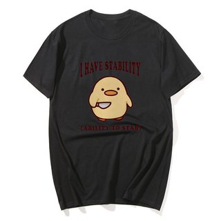 Tôi Có Khả Năng Ổn Định Để Stab Áo Thun Đồ Họa Ngộ nghĩnh Vịt Dễ Thương Meme Áo Sơ Mi Nam Nữ Thời Trang Mùa Hè Áo Quá Khổ