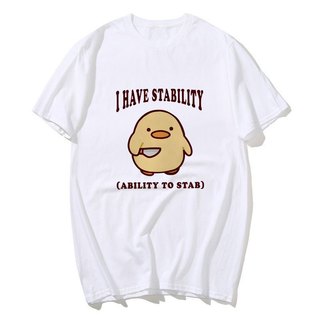 Tôi Có Khả Năng Ổn Định Để Stab Áo Thun Đồ Họa Ngộ nghĩnh Vịt Dễ Thương Meme Áo Sơ Mi Nam Nữ Thời Trang Mùa Hè Áo Quá Khổ
