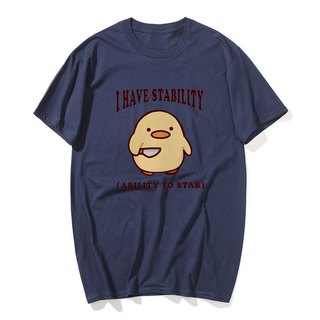 Tôi Có Khả Năng Ổn Định Để Stab Áo Thun Đồ Họa Ngộ nghĩnh Vịt Dễ Thương Meme Áo Sơ Mi Nam Nữ Thời Trang Mùa Hè Áo Quá Khổ