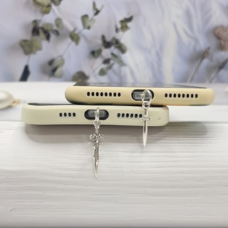 Điện Thoại Di Động Chống Bụi Cắm Hợp Kim DIY Mini Retro Sword Mặt Dây Chuyền Điện Thoại Di Động Trang Trí Chống Bụi Cắm