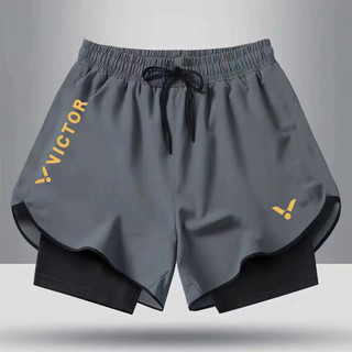 24 quần short cầu lông Victor mới dành cho nam và nữ khô nhanh thấm mồ hôi giả hai mảnh chống ánh sáng chạy bộ quần short thể thao