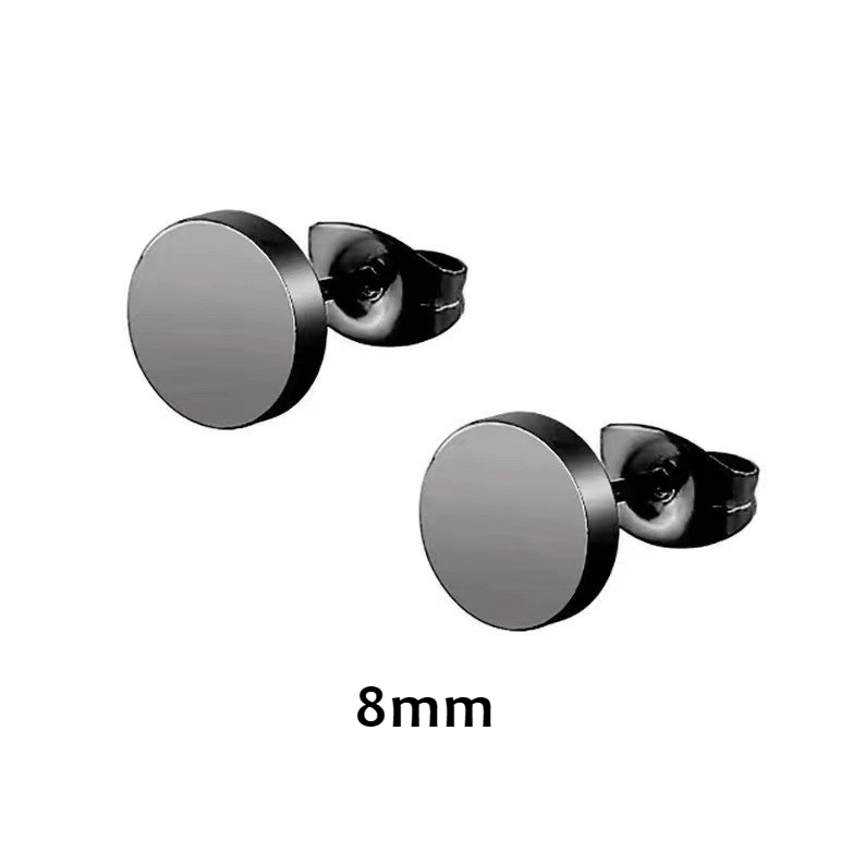 2pcs Bông tai nam vít Phillips màu đen đơn giản Bộ 12 mảnh thời trang cổ điển