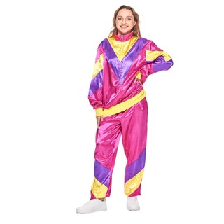 Phụ Nữ thập niên 80 Retro Vỏ Phù Hợp Với Người Lớn Thời Trang Hippie Đảng Halloween Trang Phục Cặp Đôi Hip Hop Tracksuit Nữ Nam Phổ Biến Trang Phục Thể Thao