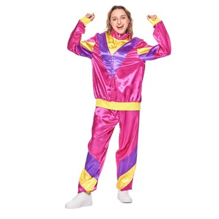 Phụ Nữ thập niên 80 Retro Vỏ Phù Hợp Với Người Lớn Thời Trang Hippie Đảng Halloween Trang Phục Cặp Đôi Hip Hop Tracksuit Nữ Nam Phổ Biến Trang Phục Thể Thao